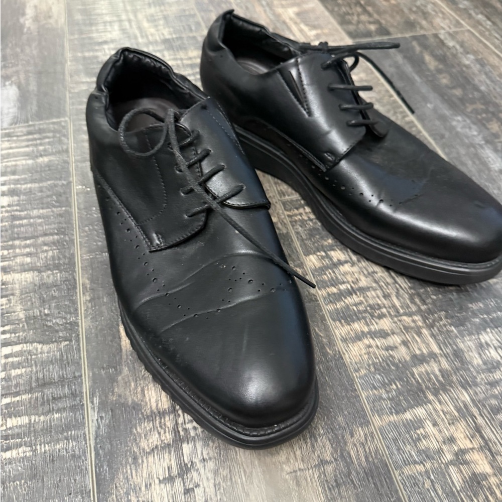 Robert Graham Black Leather Derby Dress Shoes